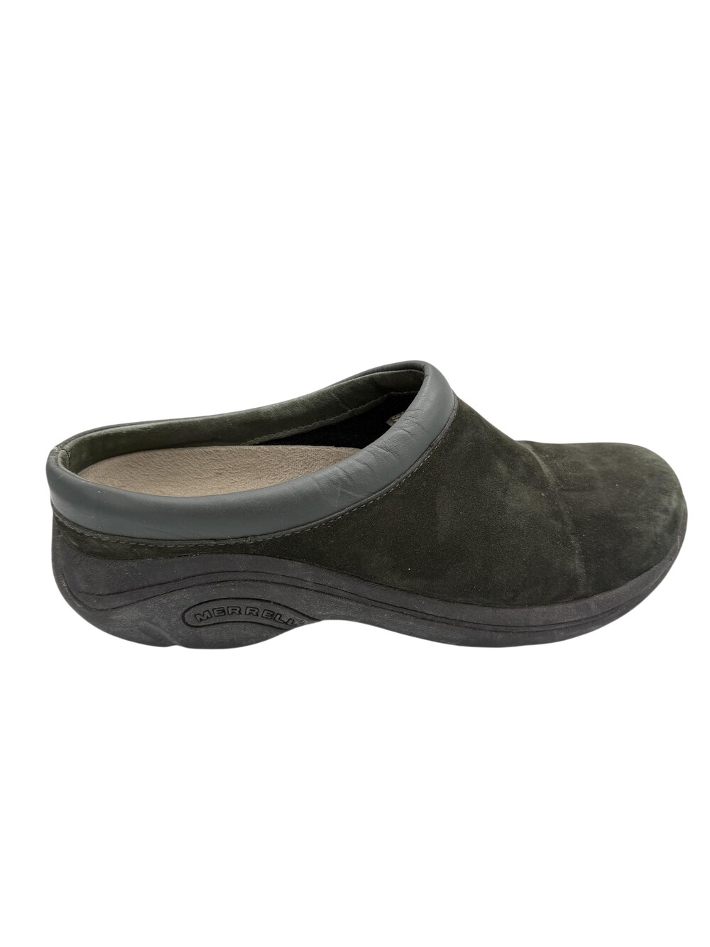 Merrell Clogs Shoes Womens Size 9 Green Suede Slip On Comfort Casual Walking